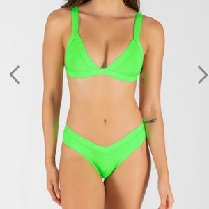 NWT ONEONE SWIMWEAR neon green Jesse bikini swim bottom XS